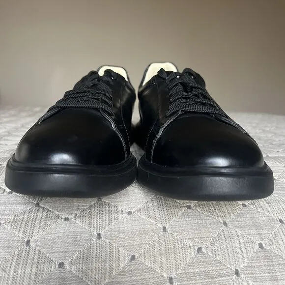 NEW Florsheim Social Lace To Toe Black Leather Sneakers Men’s 10.5 M Athleisure