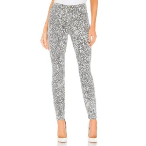 NEW FRAME le skinny animal print jeans in white, black