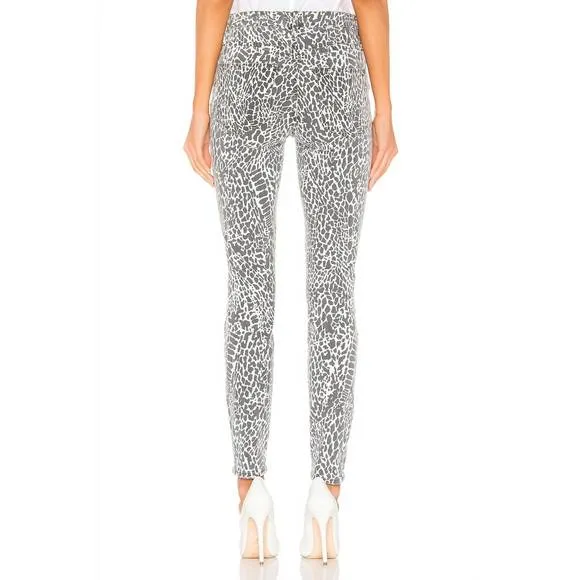 NEW FRAME le skinny animal print jeans in white, black