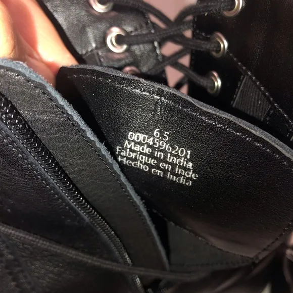 New Free People Anthropologie Black Arlyn Platform Gothic Combat Boots Shoes 6.5
