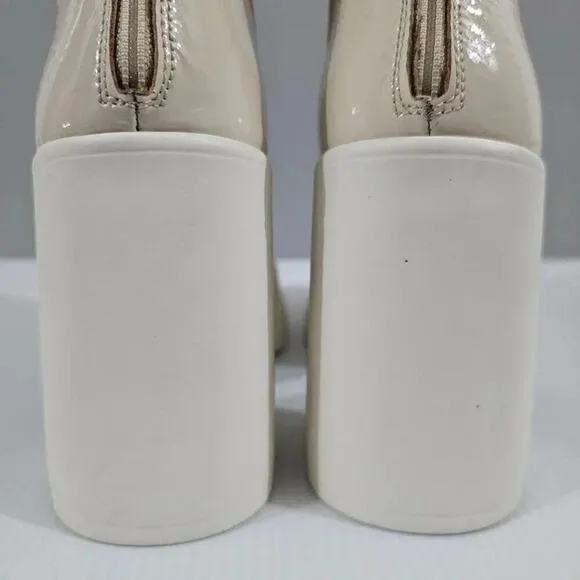 NEW Free People Double Stack Platform Boot Shoe Bone Ivory Leather EU 39.5