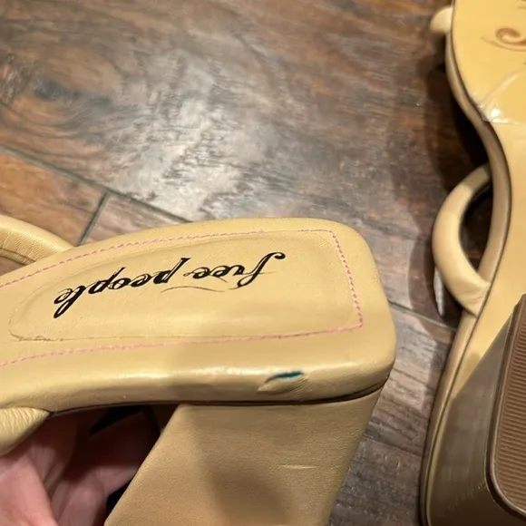 NEW! Free People Double Strap Parker Heel In Dune - Size 39 EU