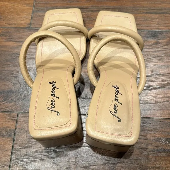 NEW! Free People Double Strap Parker Heel In Dune - Size 39 EU