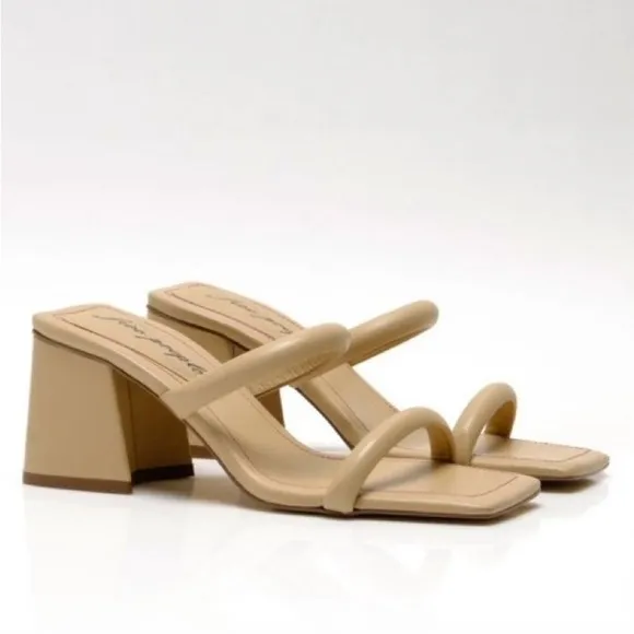 NEW! Free People Double Strap Parker Heel In Dune - Size 39 EU