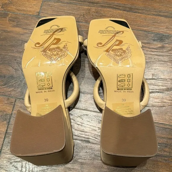 NEW! Free People Double Strap Parker Heel In Dune - Size 39 EU
