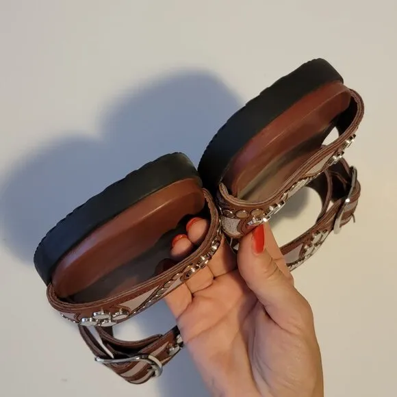 NEW Free People Revelry Sandals Womens 7 Slides Studded Boho Chic Casual Summer