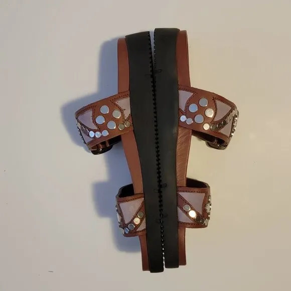 NEW Free People Revelry Sandals Womens 7 Slides Studded Boho Chic Casual Summer