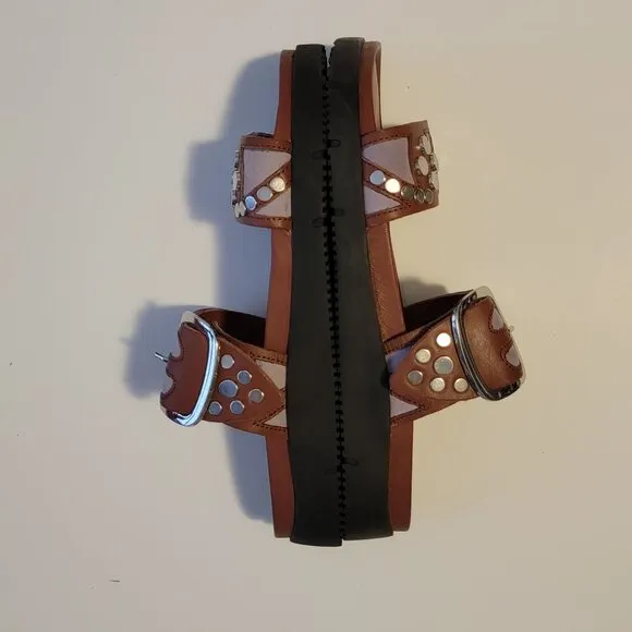 NEW Free People Revelry Sandals Womens 7 Slides Studded Boho Chic Casual Summer