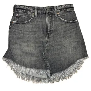 NEW Free People We The Free Bailey Black Acid Wash Denim Mini Skirt Sz 27