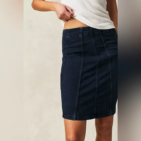 NEW Free People We The Free Dom Denim Midi Skirt