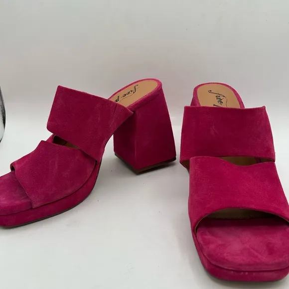 NEW Free People Women's Love Is Everywhere Platform Sandals Block Heel Pink 38