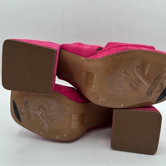 NEW Free People Women's Love Is Everywhere Platform Sandals Block Heel Pink 38