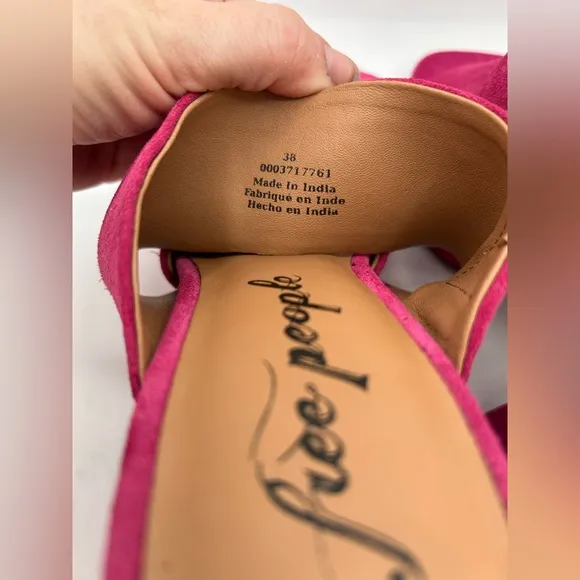 NEW Free People Women's Love Is Everywhere Platform Sandals Block Heel Pink 38