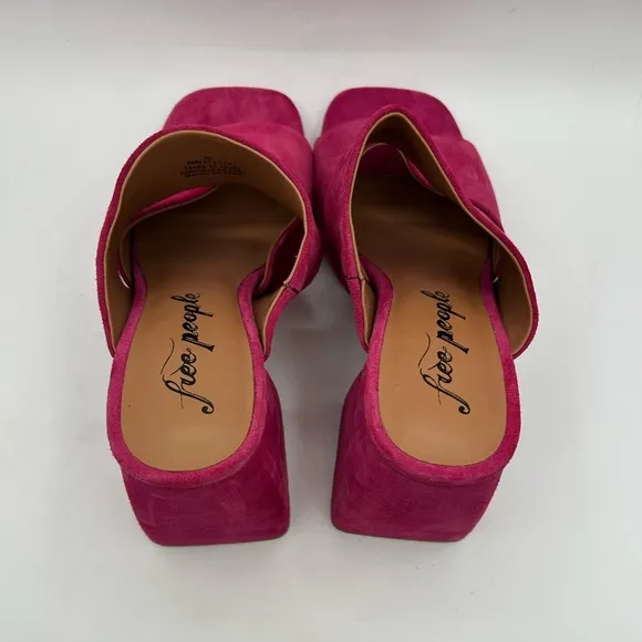 NEW Free People Women's Love Is Everywhere Platform Sandals Block Heel Pink 38