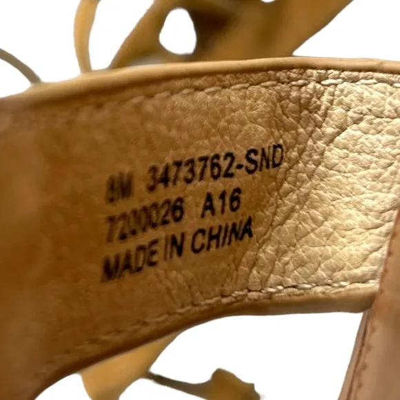 New FRYE Women's Gladiator Ruth‎ Tall Camel Tan Suede Boho Sandals