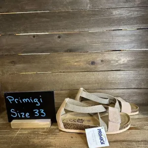 New Girls‎ Primigi Crisscross Boho Italian Brand Leather Sandals Size 2 Y/EU 33