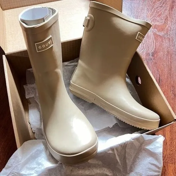 NEW Goumi Kids Dune Muddies SZ Youth 1 Tan Rain Boots Shoes