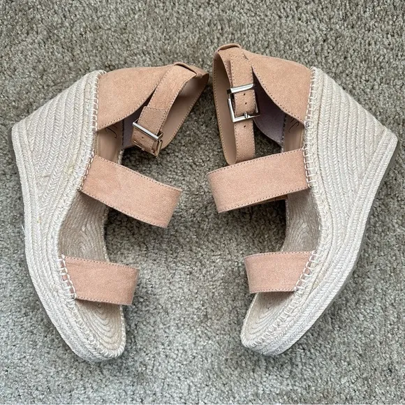 New INC $79 Women's Catiana Wedge Tan Platform Espadrille Sandals Size 9 10
