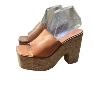 NEW Jeffrey Campbell Lucianna Beige Leather Platform Sandals Size 40 EU/ 10 US