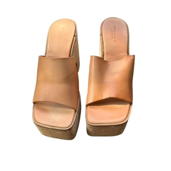 NEW Jeffrey Campbell Lucianna Beige Leather Platform Sandals Size 40 EU/ 10 US