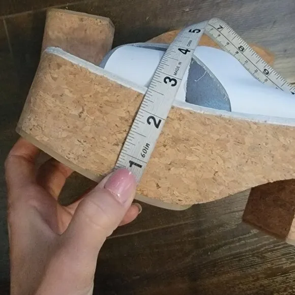 NEW Jeffrey Campbell Platform Sandals Womens 9 White Boho Retro Modern Chic
