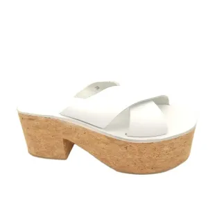 NEW Jeffrey Campbell Platform Sandals Womens 9 White Boho Retro Modern Chic