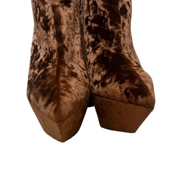 NEW JEFFREY CAMPBELL Shego crushed velvet platform knee high boots