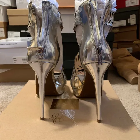 NEW JESSICA SIMPSON AZURE SILVER PLATFORM HEEL 9.5