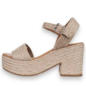 New Jute Style! Soda Shoes Natural Straw Raffia Ankle Strap Platform Wedge Heel