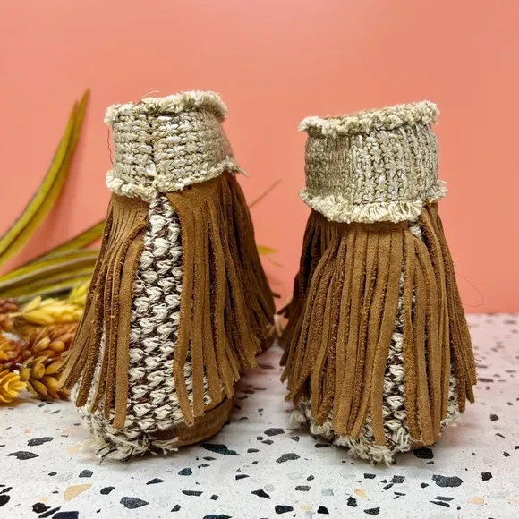 NEW Karma Of Charme x Free People Women’s Boho Fringe Tassel Sandals Sz 40