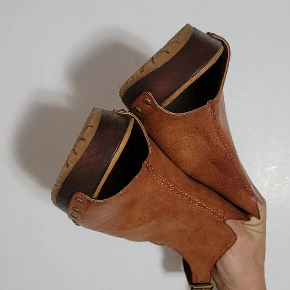NEW Korks Arden Sandals Womens 11 Slingback Brown Retro Chic Peep Toe 70s Boho