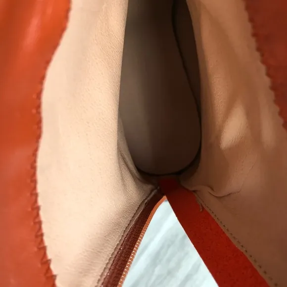 NEW leather boots in orange, size 3.7/38