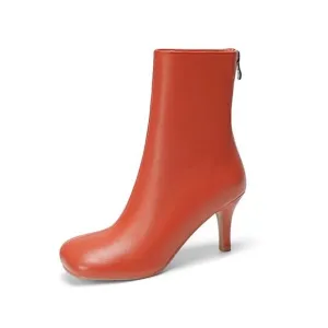 NEW leather boots in orange, size 3.7/38