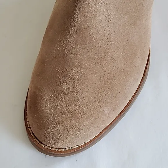 New Lucky Brand Women's Tan Suede Leather Wedge Ankle Boots Booties Size 6.5