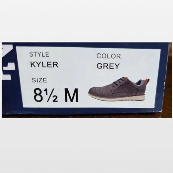 New Men Grey Casual Lace-Up Wingtip Shoes