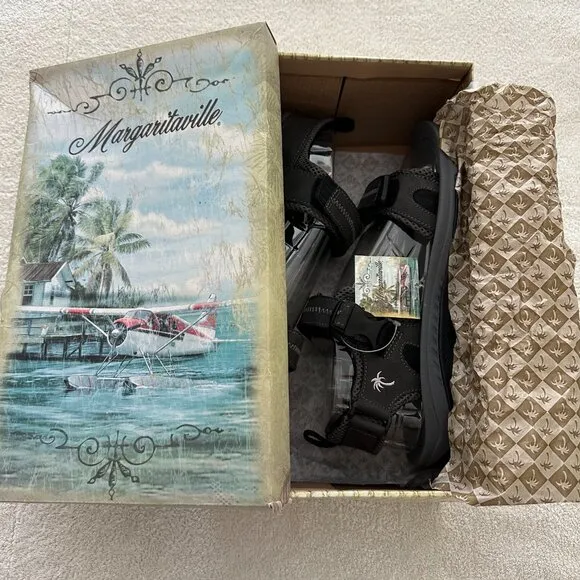 NEW Men's Margaritaville Tampico Leather Velcro Sandals Size 12 🌴