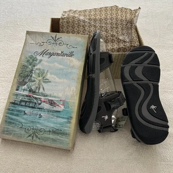 NEW Men's Margaritaville Tampico Leather Velcro Sandals Size 12 🌴