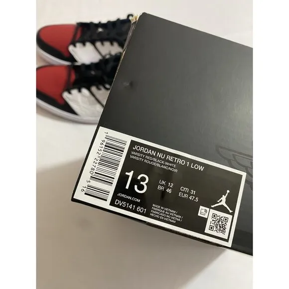 New Men’s Size 13 - Jordan Nu Retro 1 2022 Low Chicago DV5141 601