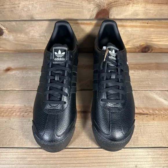 NEW Mens Sizes - Adidas Samoa Core Black Leather Low Top Lace Up Sneakers IG1817