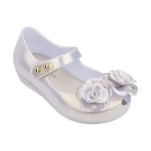 NEW mini melissa Kid Baby Ultragirl Flower II Beige Pearl Floral MJ Strap