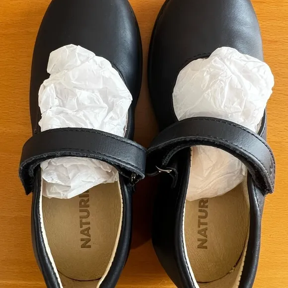 New Naturino Blue Leather Toddler Mary Jane Velcro Shoes sz 26 EU / 9.5 US