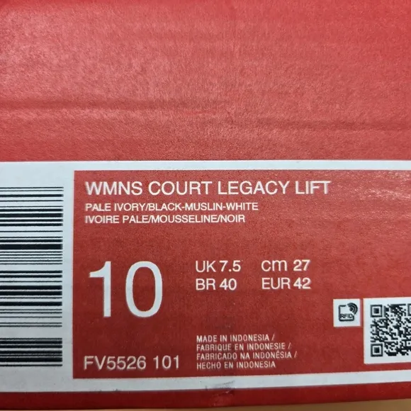 New Nike Court Legacy Lift 'Pale Ivory White' Women's Shoes  Size 10