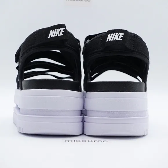 NEW Nike Icon Classic Platform Sandals DH0224-001 Black/White