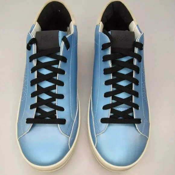 NEW P448 Womens John Low Top Sneaker Tennis Shoe Solaris Blue Leather Size 10.5