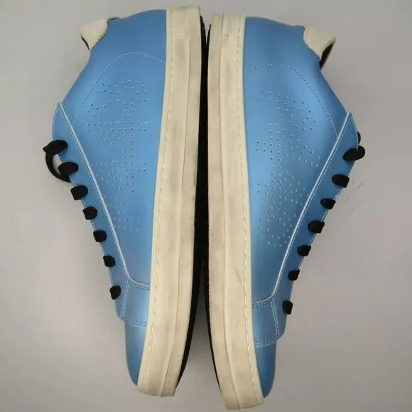 NEW P448 Womens John Low Top Sneaker Tennis Shoe Solaris Blue Leather Size 10.5