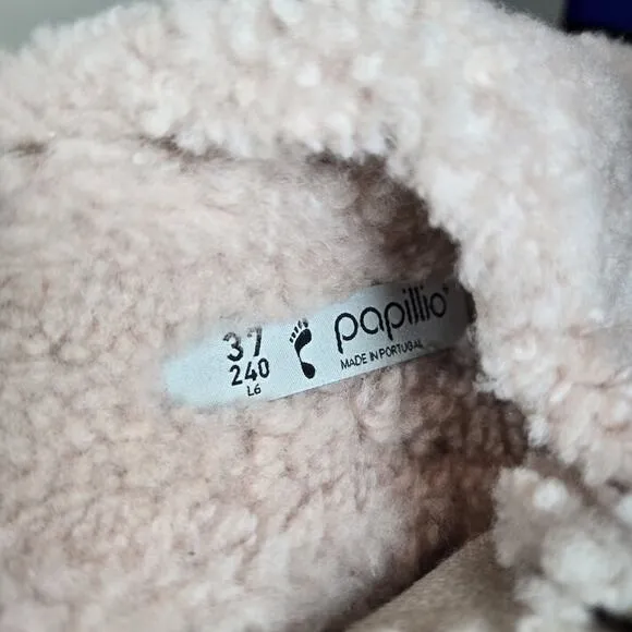 NEW Papillio by Birkenstock Arizona Shearling Womens Size 6 Sandals Slipper Pink