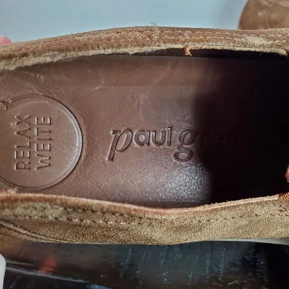 NEW Paul Green Loafer Womens Size 10 US Platform Heeled Shoes Brown Suede 7.5 UK