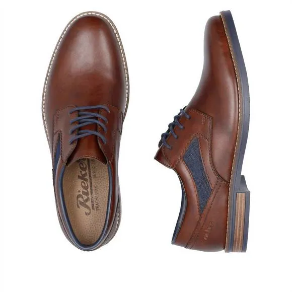 NEW RIEKER men's dimitri lace up leather shoes in brown