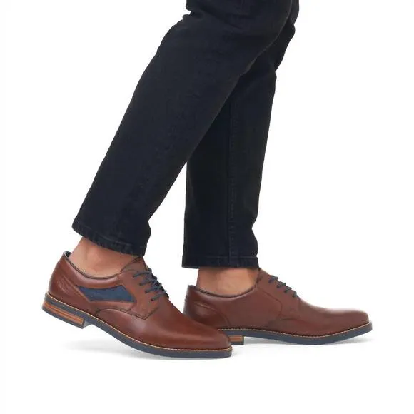 NEW RIEKER men's dimitri lace up leather shoes in brown
