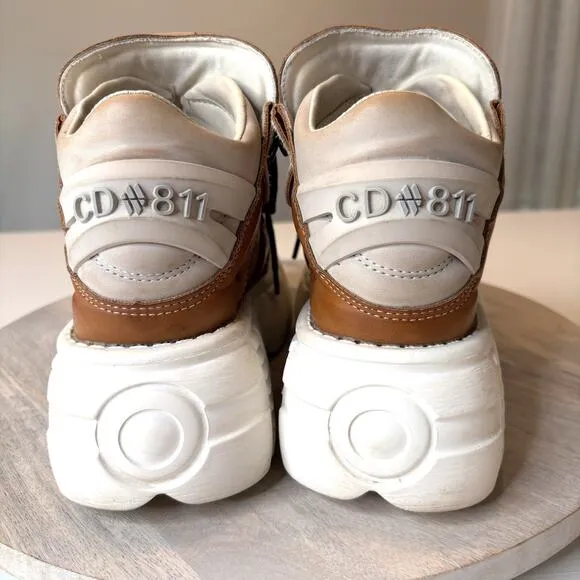New Rock Tower Edgy Brown Chunky Platform Womens 39/8.5